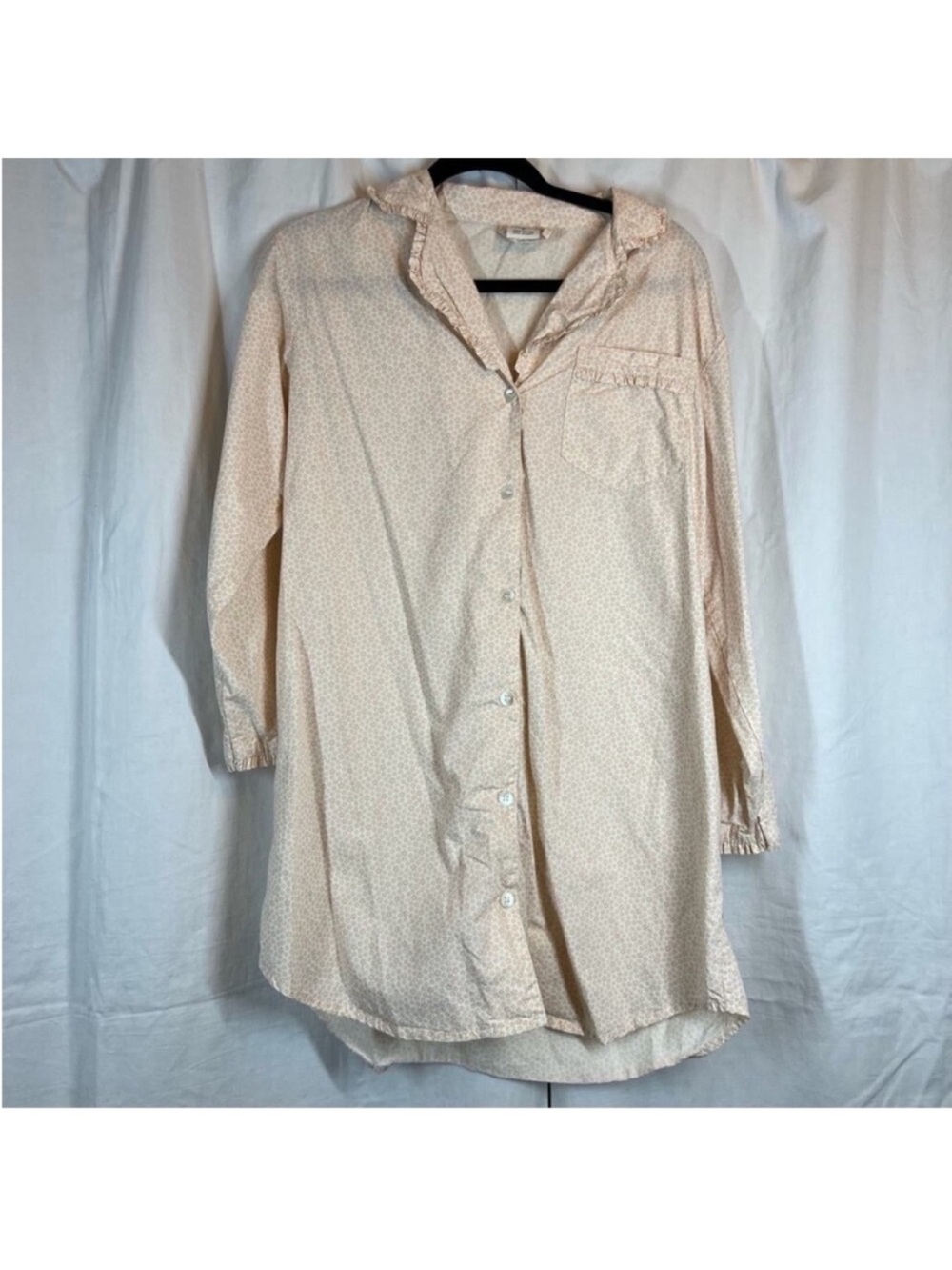 Taylor linens 100% cotton Dainty Floral Ruffle collar sleep shirt